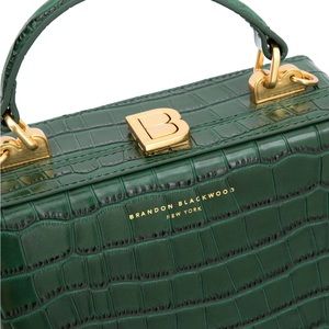BRANDON BLACKWOOD KENDRICK TRUNK LARGE in Forest Green Brass Hardware